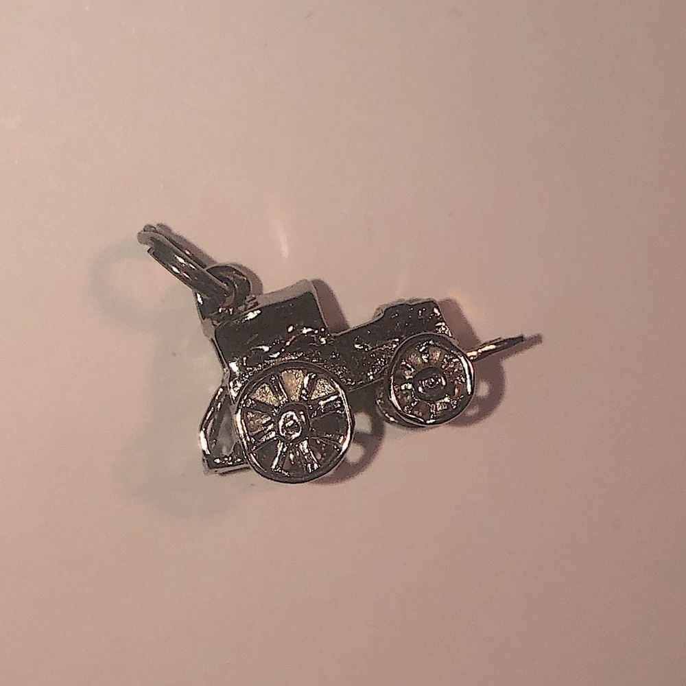 VTG Sterling Silver Antique Car Mini Charm Bracelet Charm .7” x .5”
